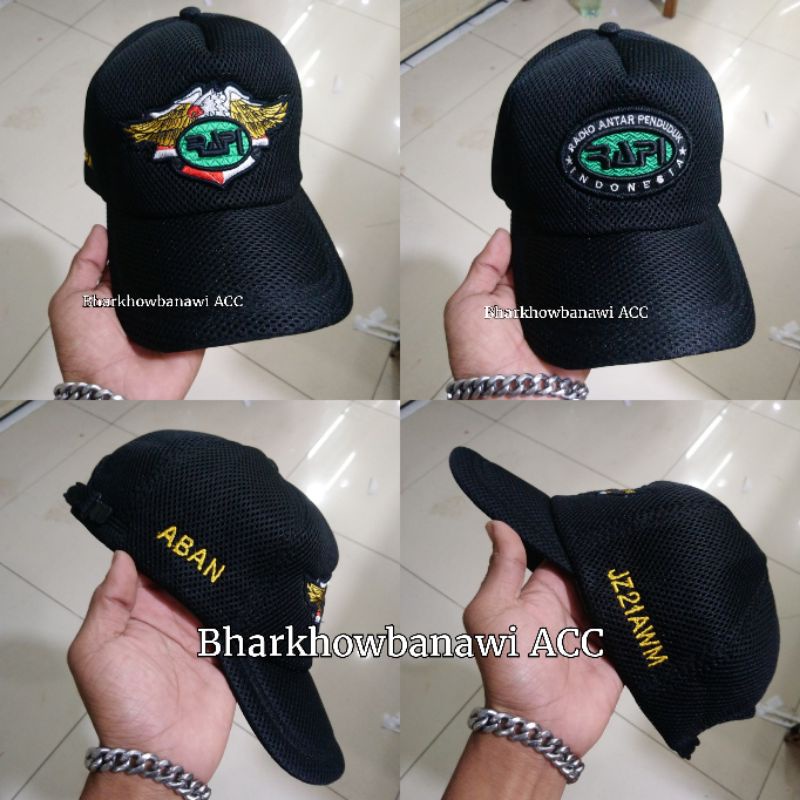 TOPI RAPI DOBELMES HITAM FREE BORDIR NAMA DAN CALLSIGN
