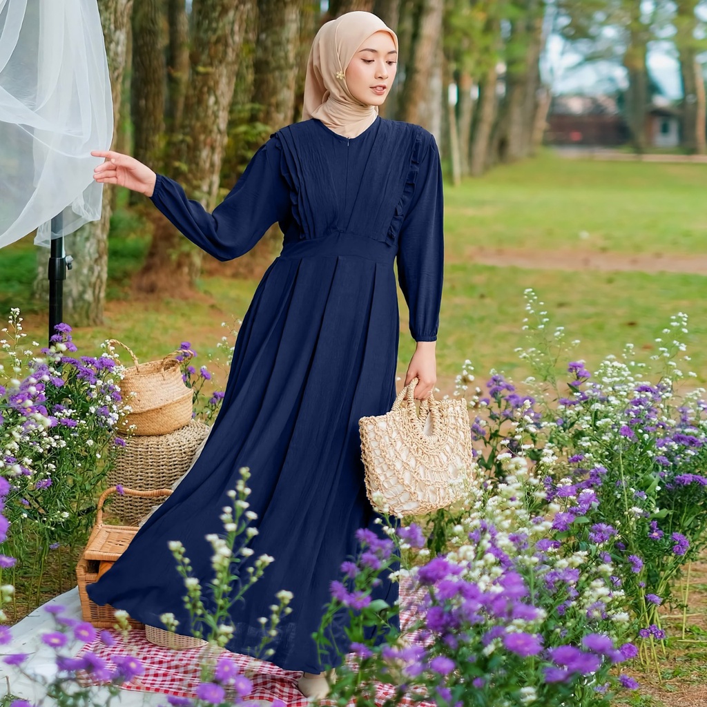 Gamis maxy Zeanez Crincle Airflow Demore Ukuran XL