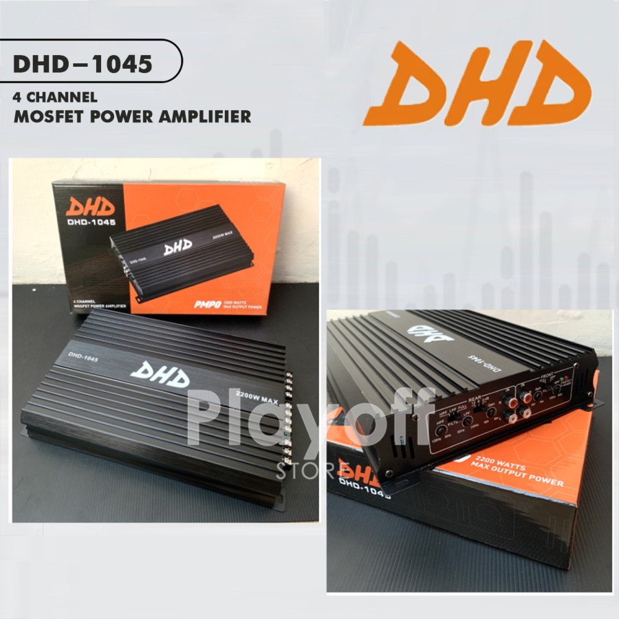 DHD 1045 Power Amplifier 4 Channel Audio Mobil Black And Silver