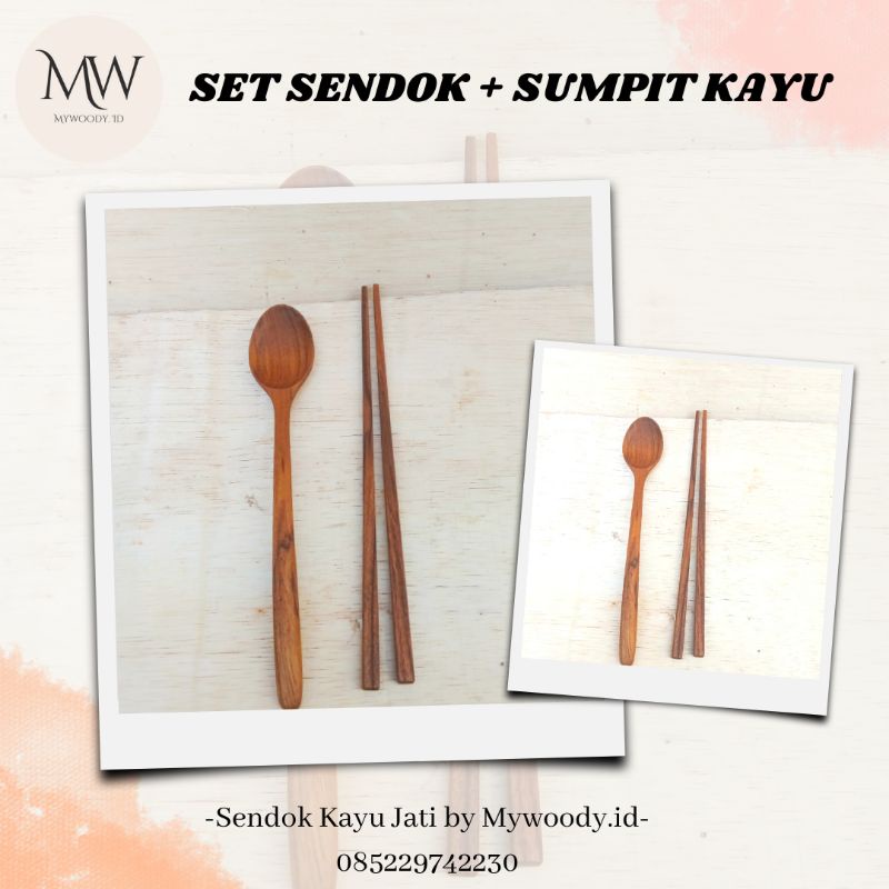 Set Sendok Kayu Jati Berkualitas | Sendok Sumpit Kayu | Sumpit Kayu Jati
