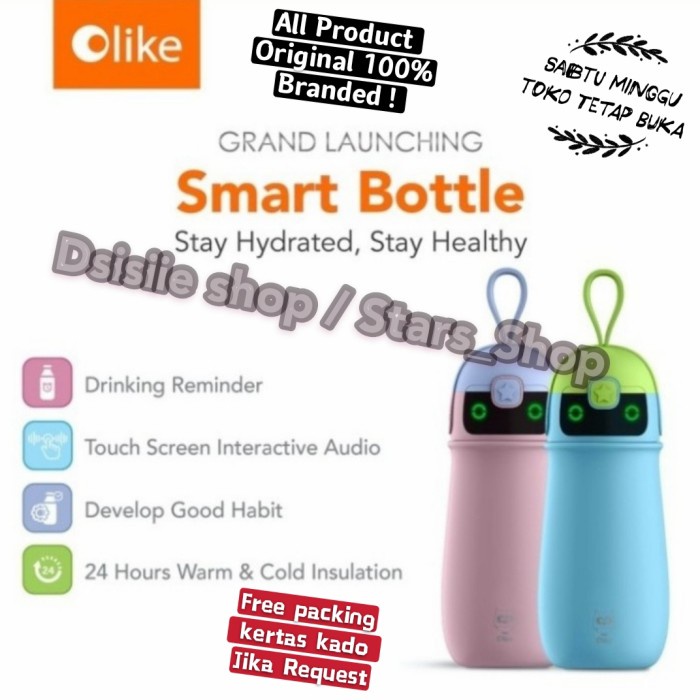 Olike Smart Bottle Kids Original / Botol Minum Pintar Pengingat