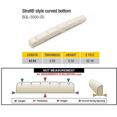 Graphtech PQL 5000-00 tusq XL nut gitar slotted style Stratocaster telecaster original