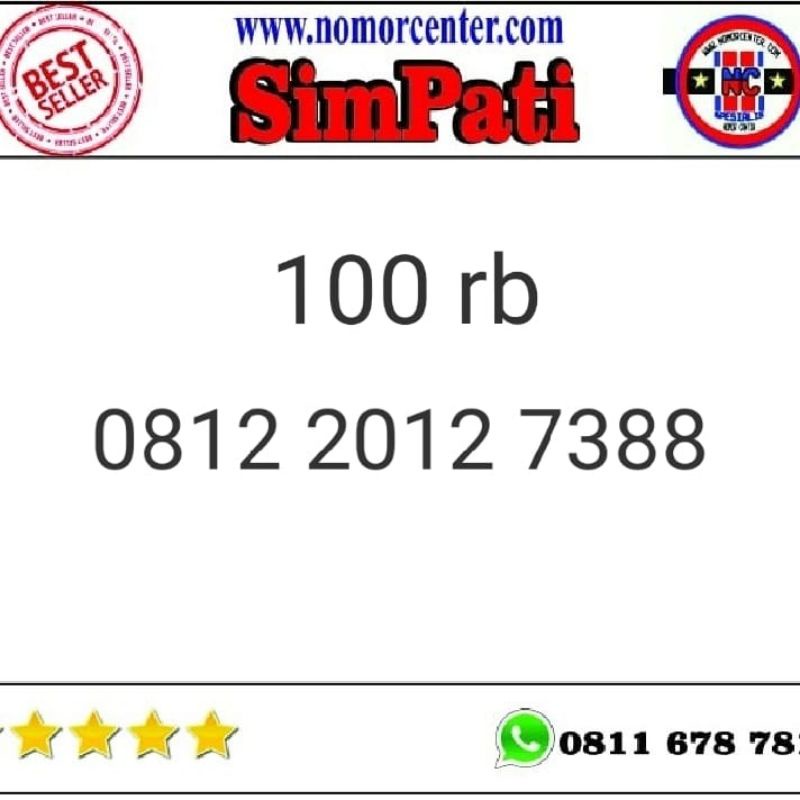Nomer Cantik Simpati 0812 2012 xxxx Simple Seri Tahun 2012 Rapih B11