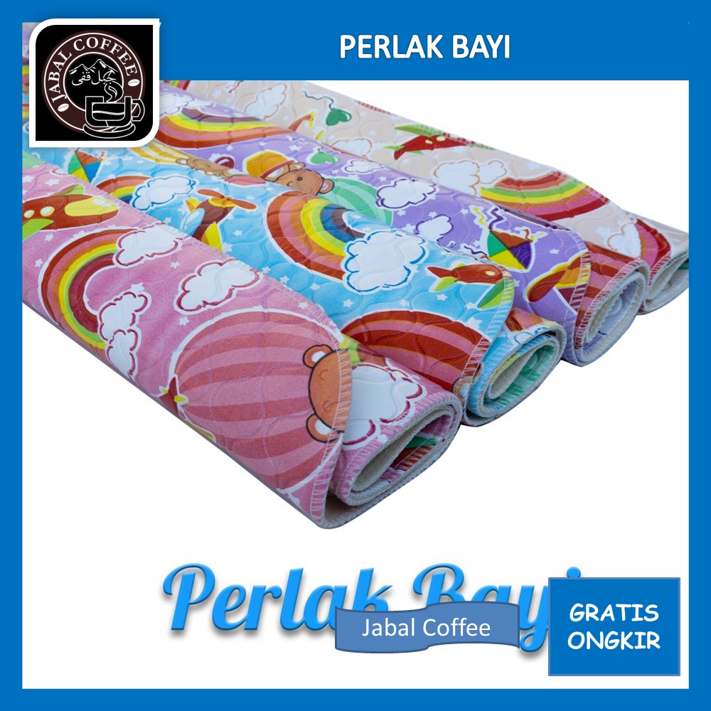 Perlak Ompol Anak Bayi / Perlak Bayi Waterproof Alas Ompol Motif Terbaru Bahan Vynil Ukuran 57 x 59 Cm