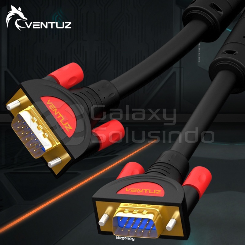 VENTUZ VGA to VGA 15 Pin Gold Plated Cable - 3m