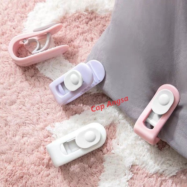 PENJEPIT SPREI KLIP SELIMUT ANTI GESER NEEDLE FREE SHEET FIXING CLIP HOLDER BUCKLE PENAHAN LAUNDRY