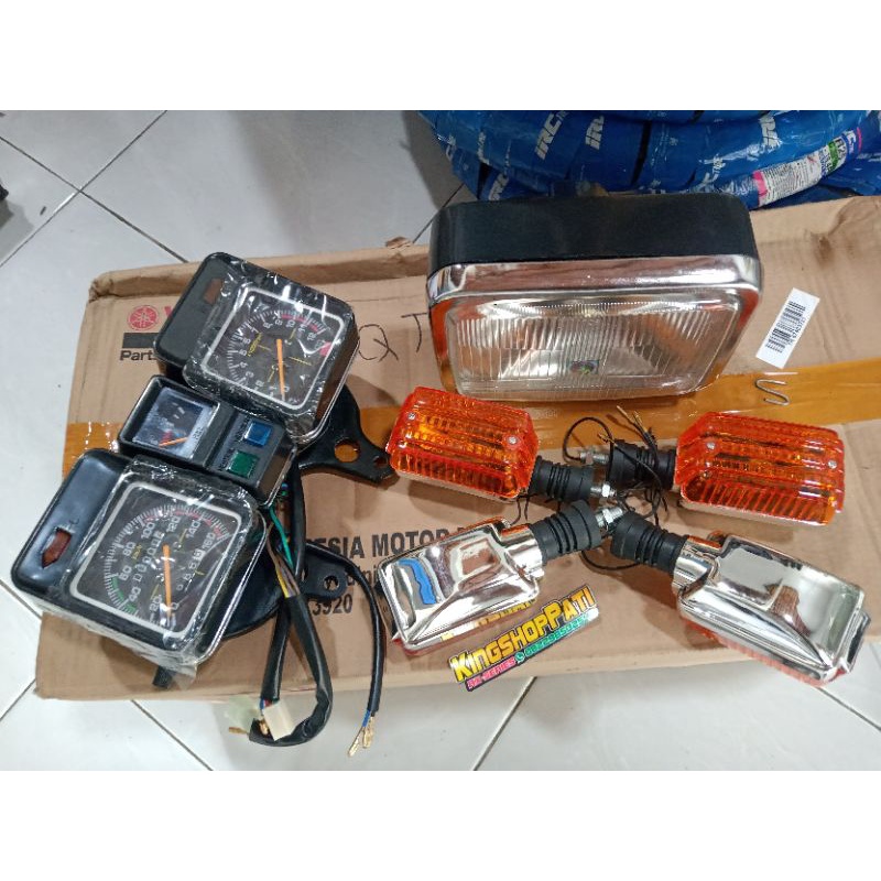 paket restorasi lampu 5t5 komplit spedo cobra dan lampu sen crom