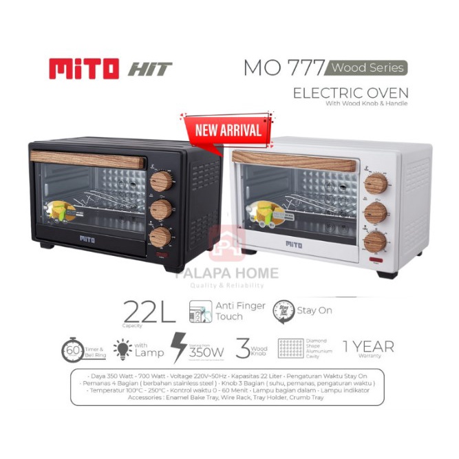 MITO Oven Listrik 22 Liter MO-777 MO 777 350W HIT 22L Electric MO777