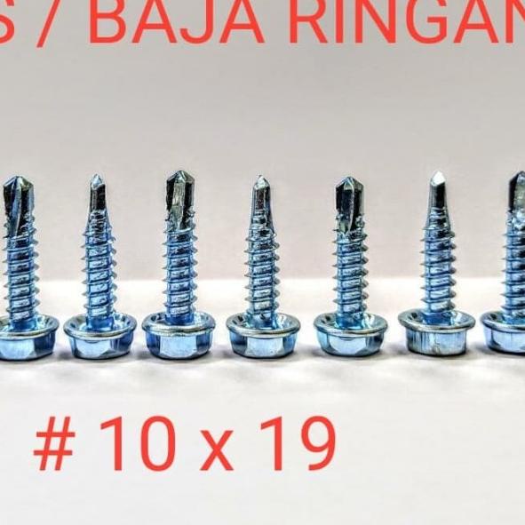 Roofing Baja ringan Skrup Baja ringan 10x19 Isi 1000pcs