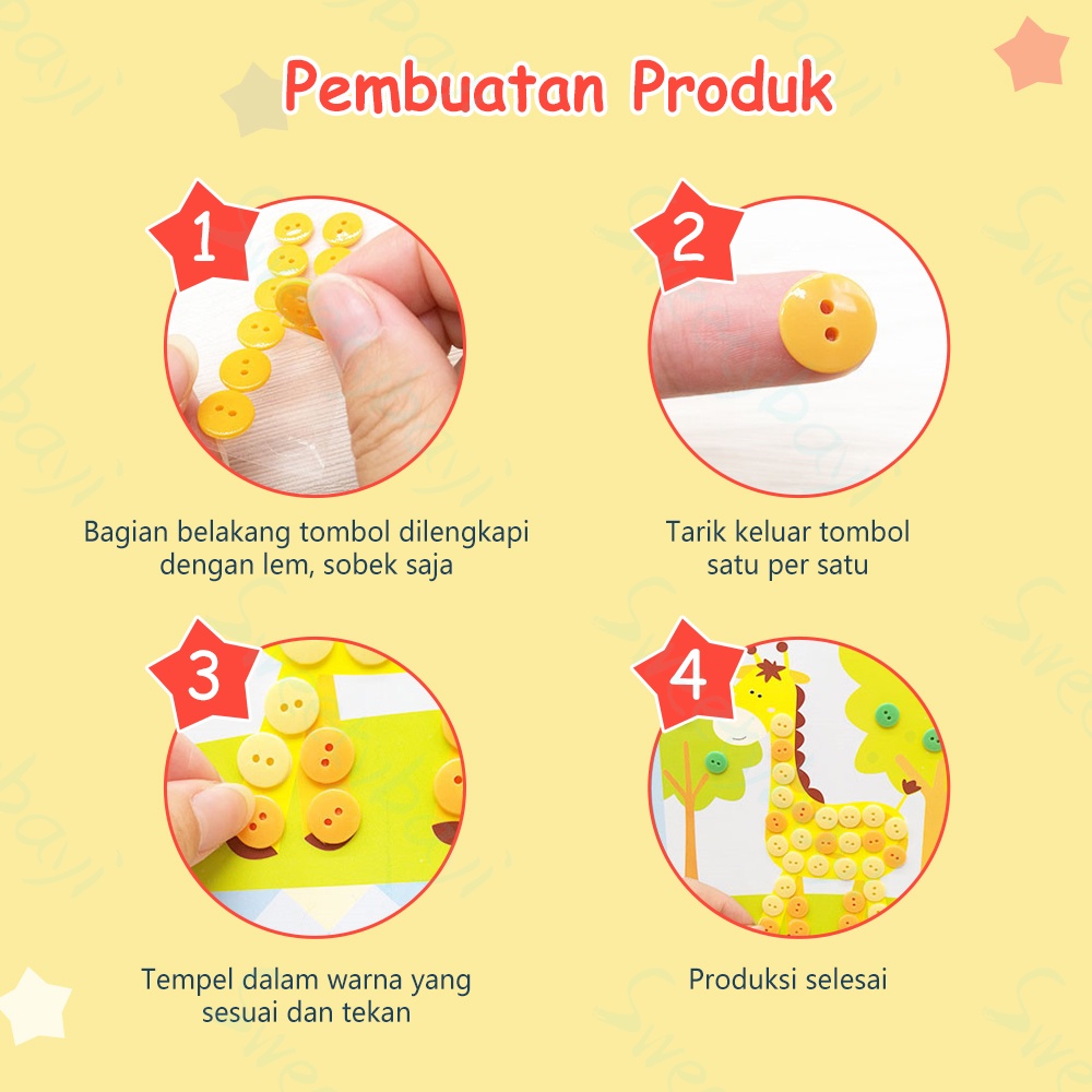 Sweetybayi Handmade DIY untuk anak tk Mainan edukasi anak Lukisan Kancing