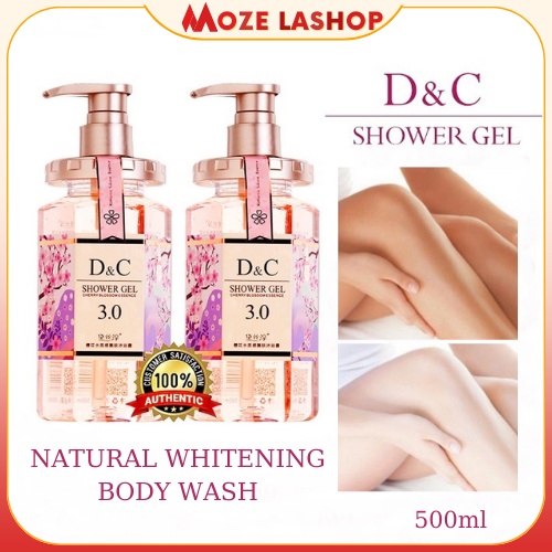 D&C SHOWER GEL Korea Natural Whitening Body Wash Cherry Blossom 500ml Peremajaan Kulit Pelembab Arom