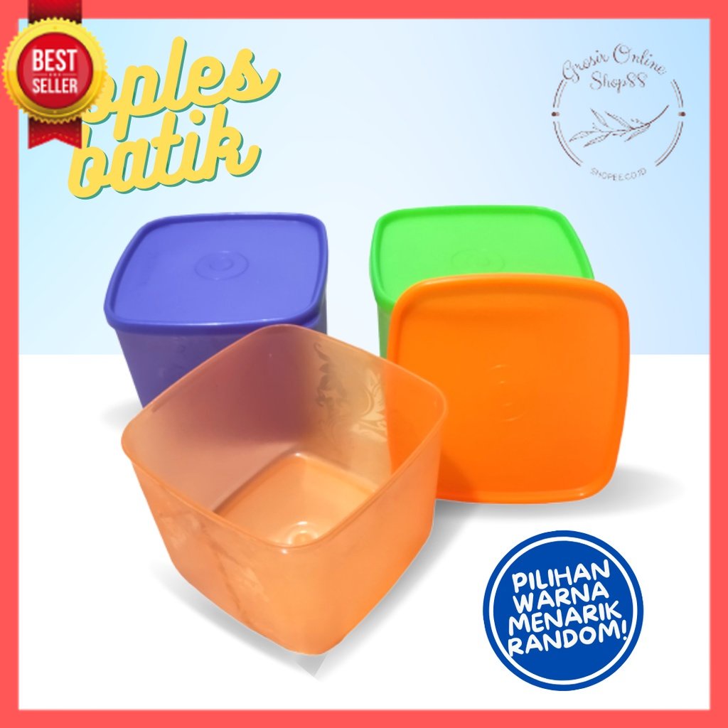 GOS - B214 - Toples Persegi - Toples Motif - Toples Kue - Toples Makanan