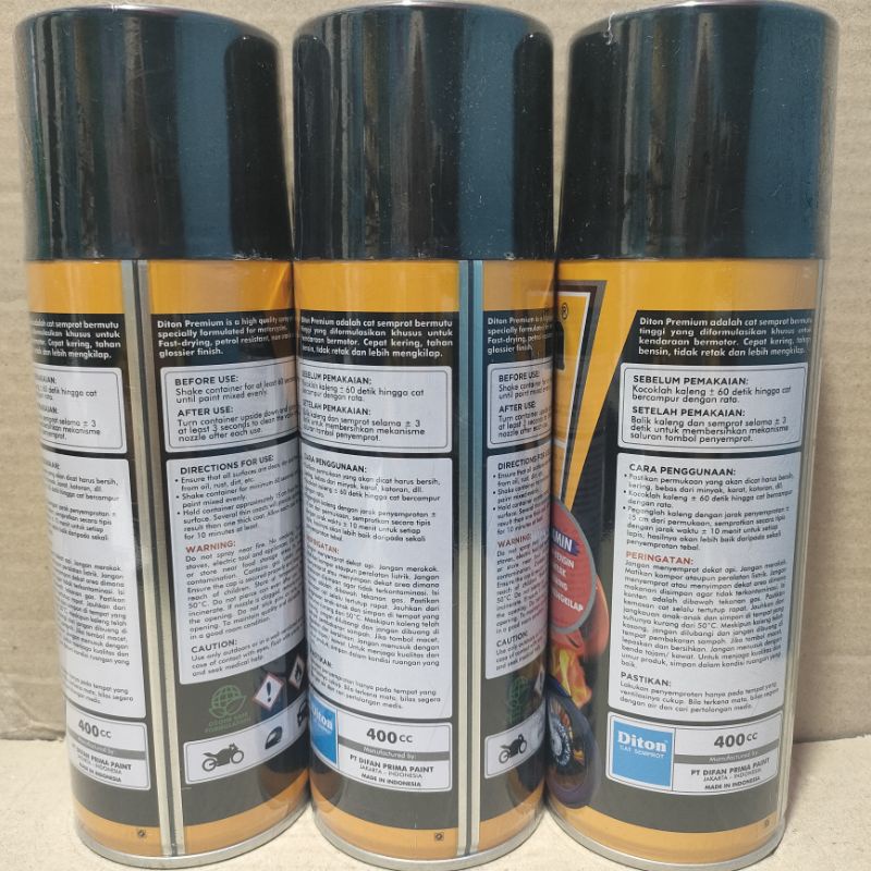 Pilok Cat Diton Premium Paket Lengkap 3 Kaleng Deluxe Blue 9315 Delux Biru Primer Grey 9120 Clear Doff 9130 400cc Pilok Paketan Cat Semprot Special Spray Paint