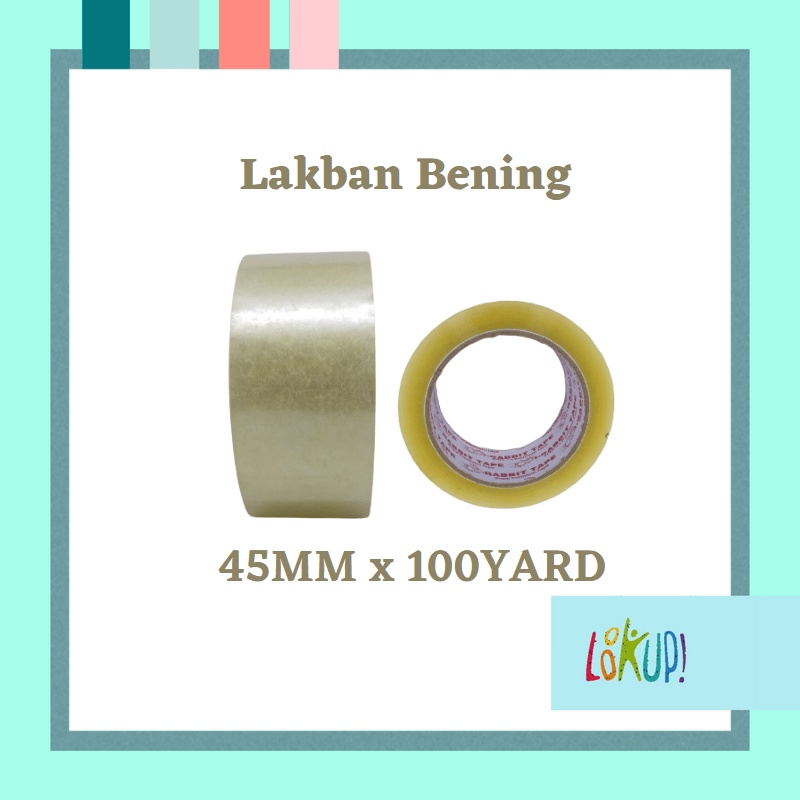 

Lakban Bening 24MM x 72YARD / selotip LAKBAN bening 45MM x 100YARD
