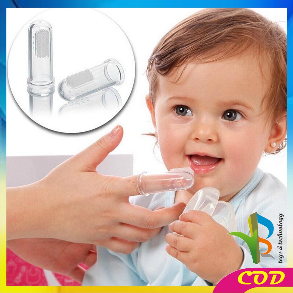 RB-C41 Sikat Gigi Jari Bayi Bahan Silikon Lembut Pack OPP Pembersih Gigi Newborn Finger Toothbrush