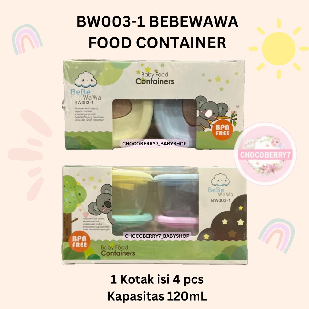 Kandila Baby Food Container Makanan MPASI Bayi isi 4 pcs Jiayi BebeWawa Wadah Tempat Makan Bayi Silikon KDL027