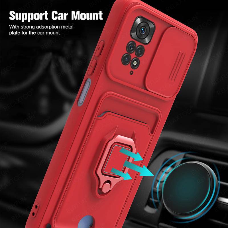 Case Cover Pelindung Lensa Kamera Hp Dengan Ring Stand Magnetik Untuk Redmi Note 11 / 11spro / 5G