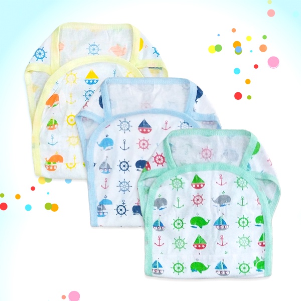 6pc Popok Kain Tali Bayi Newborn Single Double Kain &amp; Full Print
