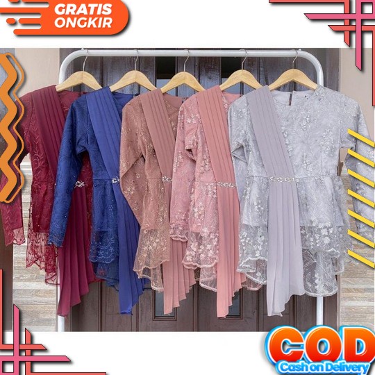 Cod// Kebaya Srikandi/ Kebaya Sepinggul/ Kebaya Kekinian/ Kebaya Pesta Wisuda Modern Style Hijab / K