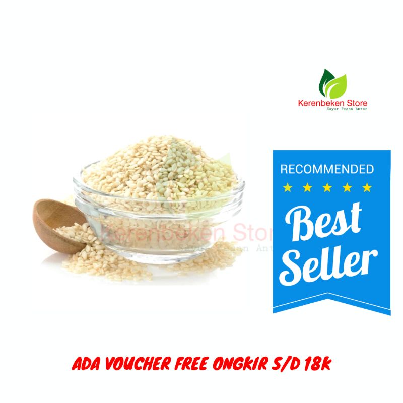 

White Sesame Seeds biji wijen putih 100gr bersih kualitas bagus