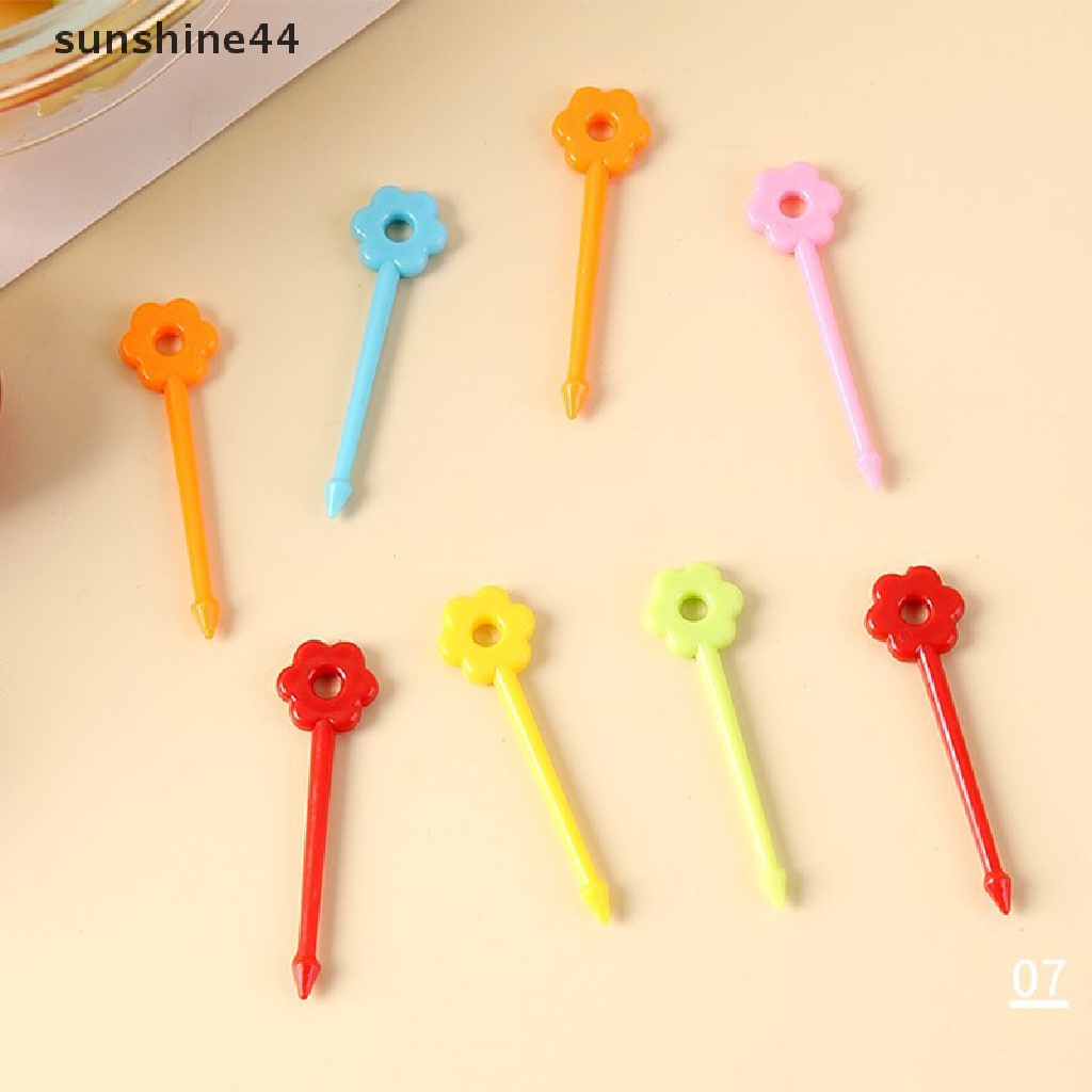 Sunshine 12 / 20Pcs / Set Tusukan Makanan / Snack / Kue / Buah Mini Motif Kartun Hewan Untuk Anak