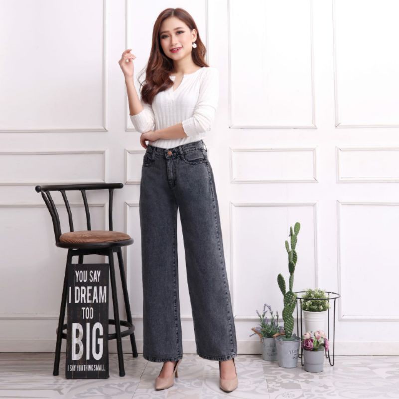 CELANA KULOT JEANS RAWIS WANITA TEBAL JUMBO BB 35kg-110KG