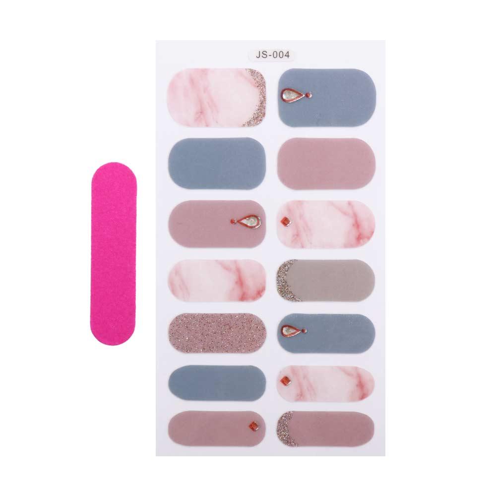 AUGUSTINA Agustina Self-Adhesive Stiker Kuku Wanita Glitter Dekorasi Kuku Salon Kuku Nail Art Slider DIY Nail Decals