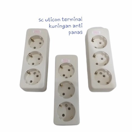 StopKontak Stop Kontak Arde 1/2/3/4/5 Hole Terminal Kuningan Anti Panas UTICON