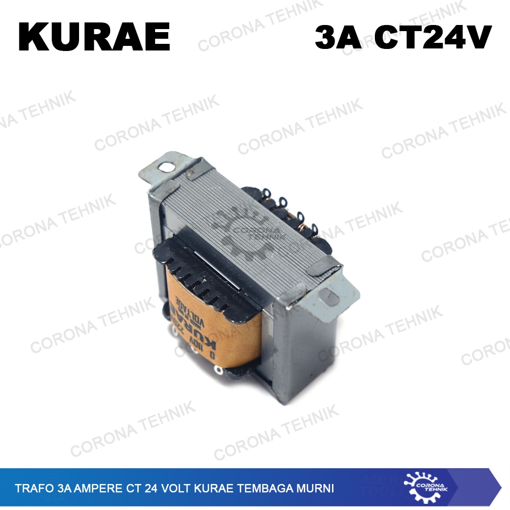 Tembaga Murni - Trafo 3A 3 Ampere CT 24 Volt KURAE