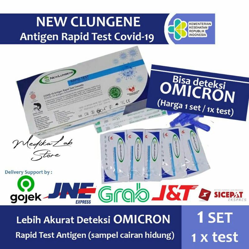 Jual Alat Test Swab ORIGINAL KEMENKES Antigen Lungene New Lungene Rapid ...