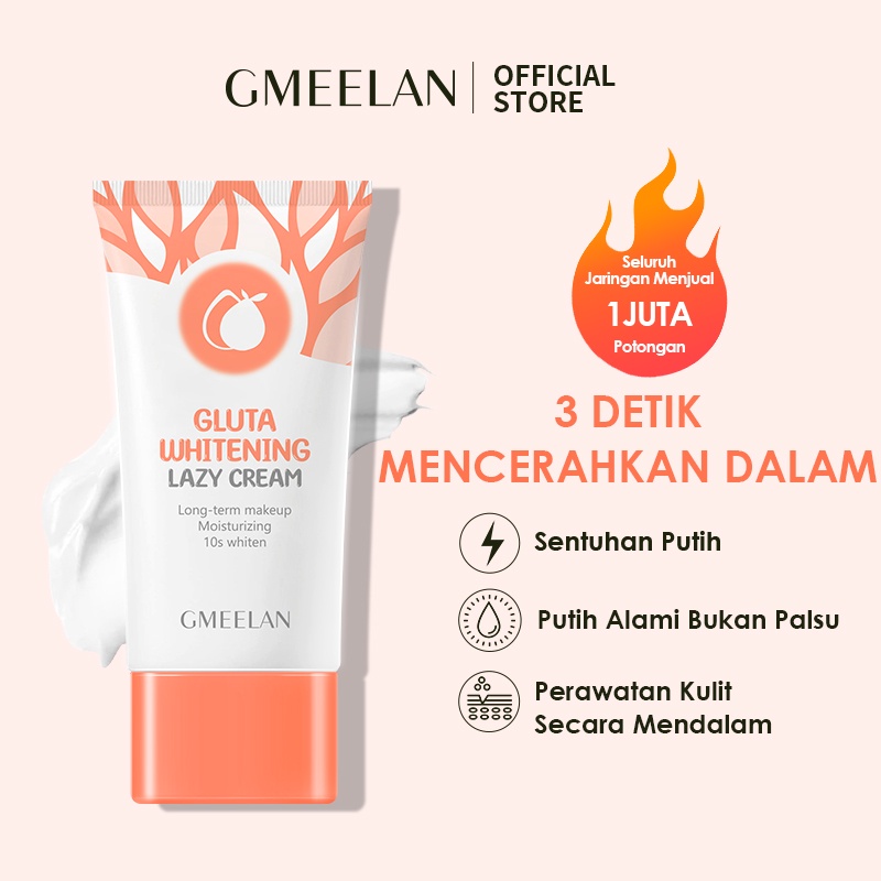 GMEELAN Orange Exfoliating Gel Blackhead Remova Peeling Face Mengangkat Sel Mati Mencerahkan Wajah Eksfoliasi + Gluta Whitening Lazy Cream Day Cream Night Cream Pemutih Wajah Whitening Brightening Dark Spot Pelembab Wajah Facial Moisturizer Skincare kit