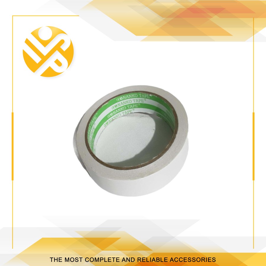 

Double Tape Kertas 24mm x 12 m Putih / Dobel Tip Isolasi Lakban Putih