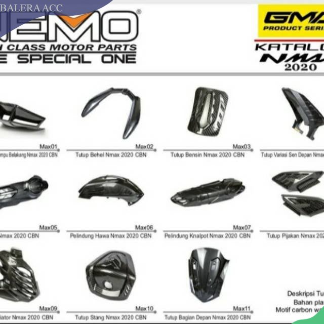 Paket komplit full carbon Nemo new nmax 2020-2022