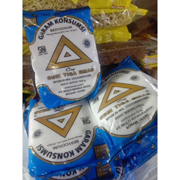 

garam dapur halus bersih putih segitiga emas 1 bal 20 pcs @500gram grosir murah