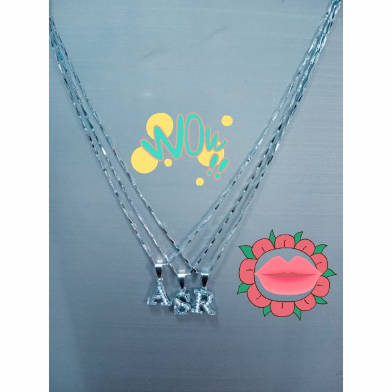 (Ready Stock)Kalung Wanita Korea Liontin Huruf A~Z Rantai Padi Anti Karat Dan Tidak Luntur