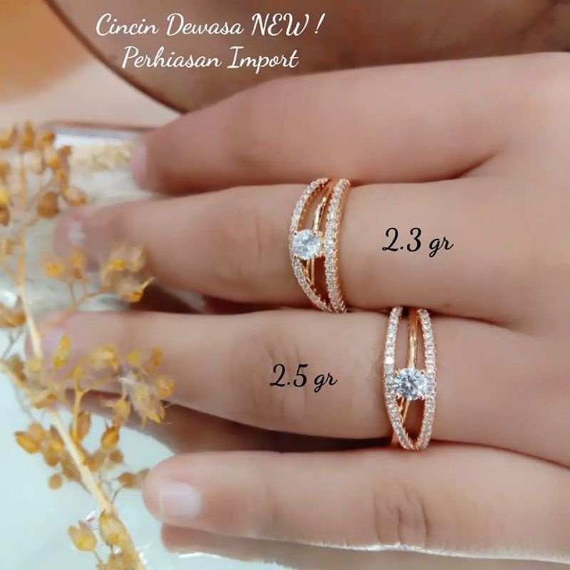 Cincin Wanita Variasi Mata Lapis Emas