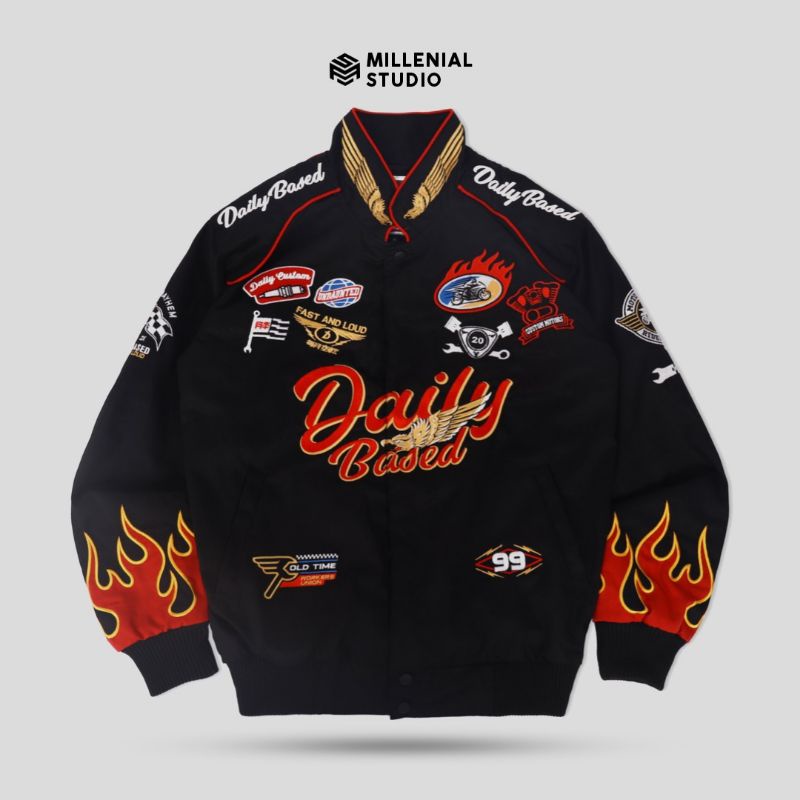 Nascar Jacket Racing Undaunted Black Dailybased | Millenial Studio
