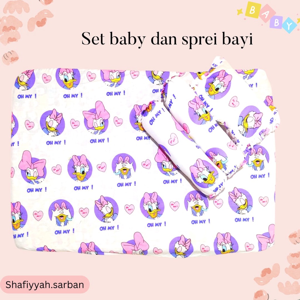 Shafiyyah.Sarban Sprei Bayi Dan Sarung Bantal Guling Bayi