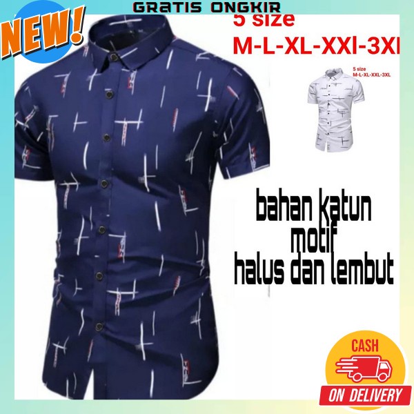 Pakaian Cowok Berkerah Oversize Bsju Hem Cowok Casual Atasan Cowo Keren Kameja Kerah Big Size Buju H