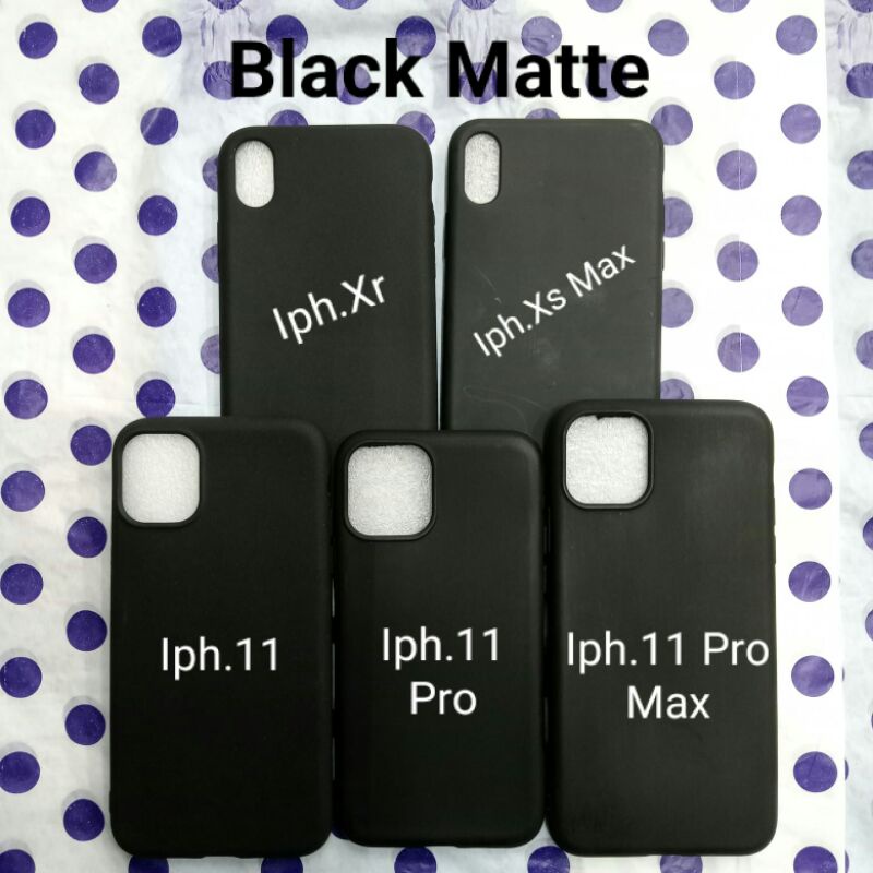 Black Matte Slim Iphone 11 Pro Max/ 11 Pro/ Iphone 11/ XS MAX/ XR/ X/XS/ 7 PLUS/ 8 PLUS/ 8/7/ 6 Soft Case Silikon polos hitam