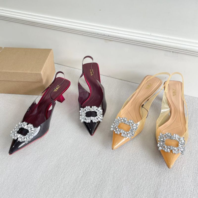 Sepatu zara wanita heels 5cm import
