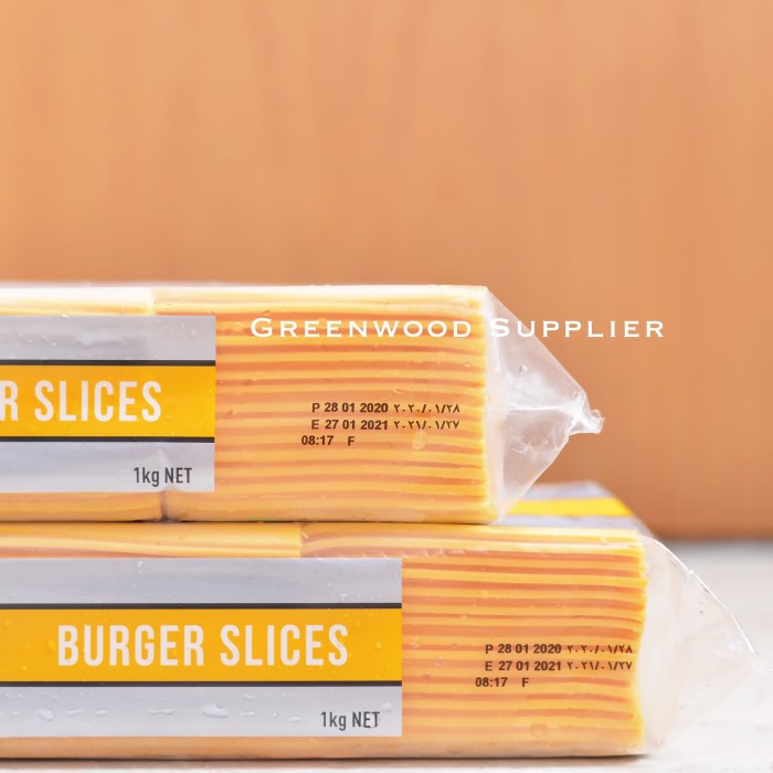 

T0P DAIRYMONT KEJU BURGER / BURGER SLICES 1KG - 84 SLICES NICE