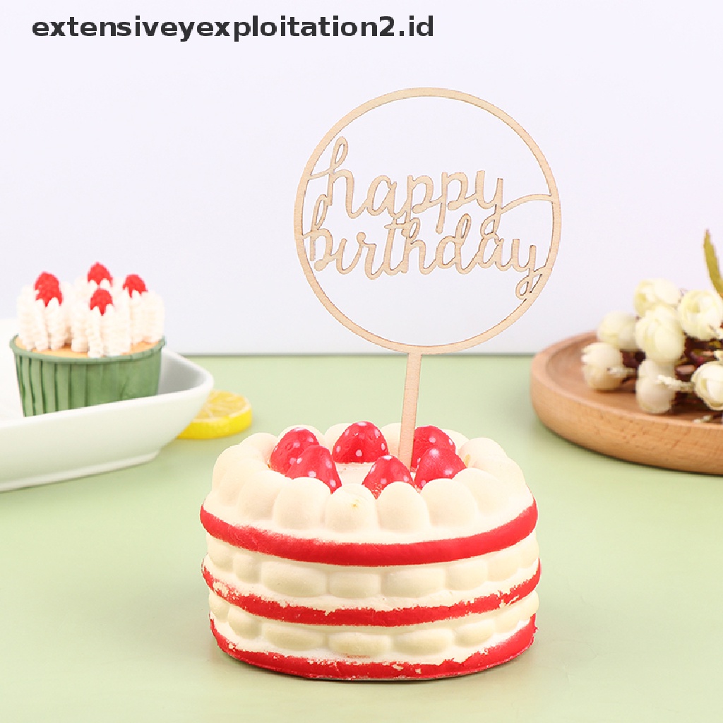 1 Pc Topper Kue Desain Happy Birthday Untuk Dekorasi