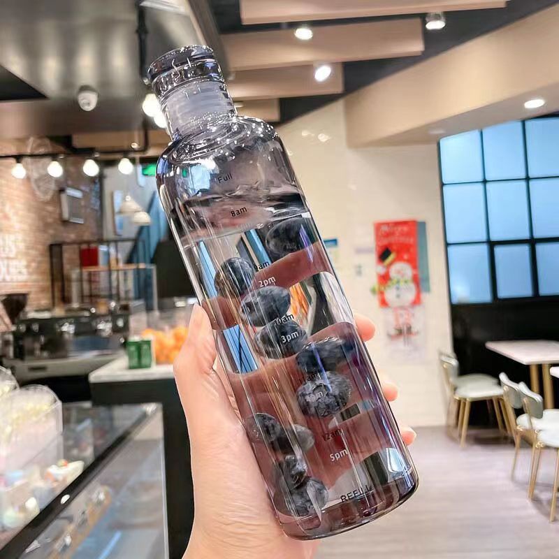 (CLASHOP)Botol Minum Aesthetic Water Bottle Termos Botol Bening Estetik Botol Minuman Plastik Berkualitas Cantik Premium Botol Minum