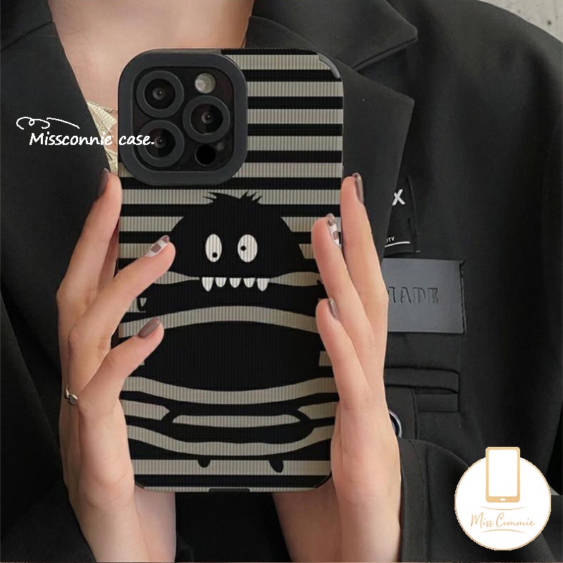 Soft Case Silikon Tekstur Kulit Monster Kecil Lucu Shockproof Untuk iPhone 7 8 Plus 11 13 12 Pro Max 14 Pro Max 7 Plus XR X XS Max