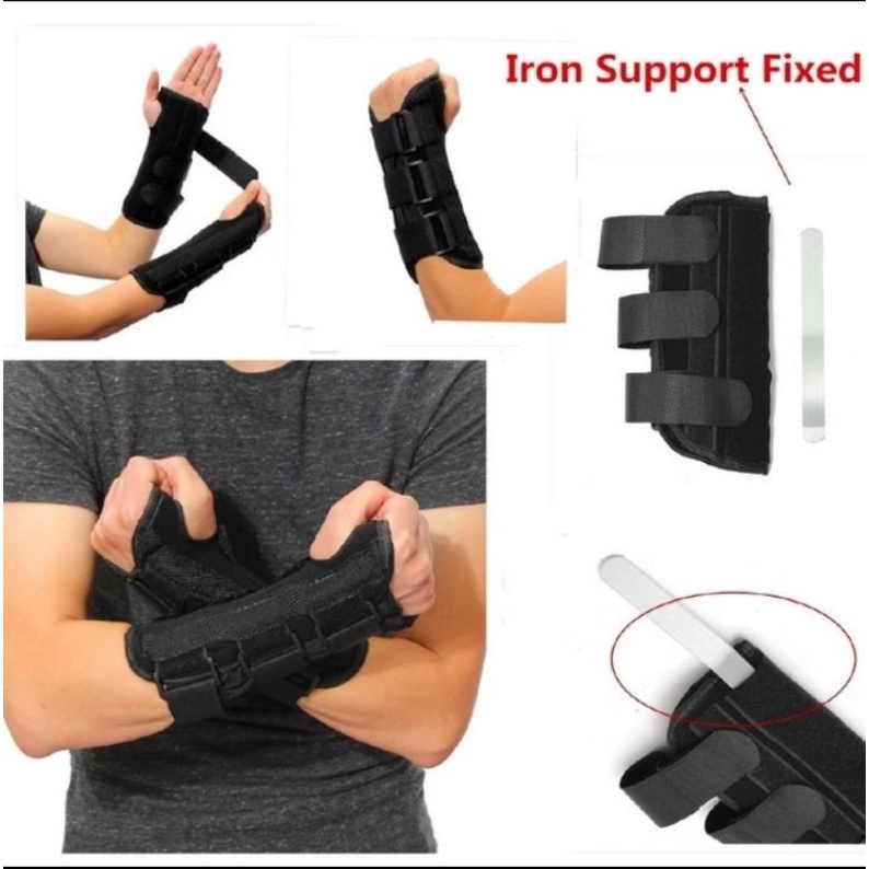 Deker Pergelangan Tangan Keseleo Splint Brace wristband -Right-S/M/L