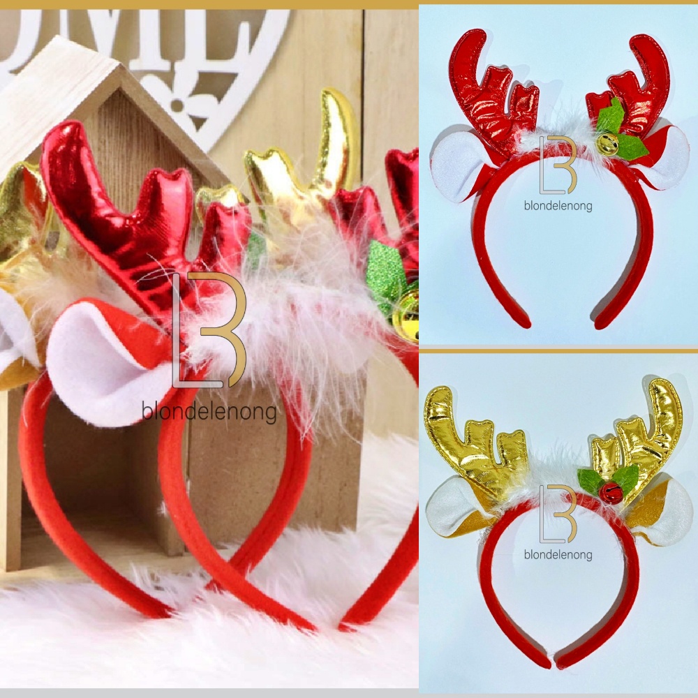 Bando Bandana Natal Topi Santa Claus Tanduk Telinga Rusa Merry Christmas Aksesoris Accesories Ornamen Pita Rambut Wig Dewasa Anak Bayi Baby Beruang Bunny Gajah Dino Kupu Mickey Perempuan Cewek Nyala Lampu Led Pom Cute Lucu Imut Korea Viral Murah 1 2 Tahun