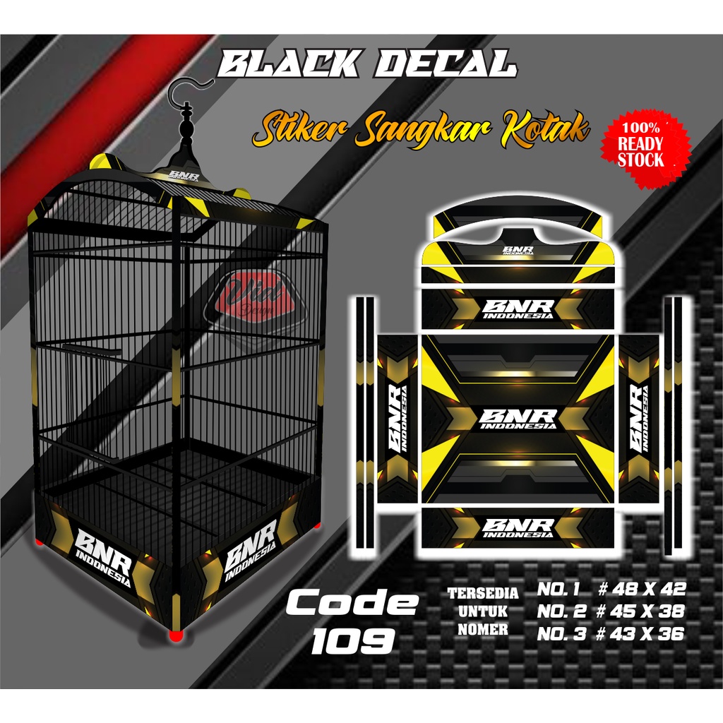 Stiker Sangkar Burung Kotak Decal Kandang Kotak Bnr No 1 2 3