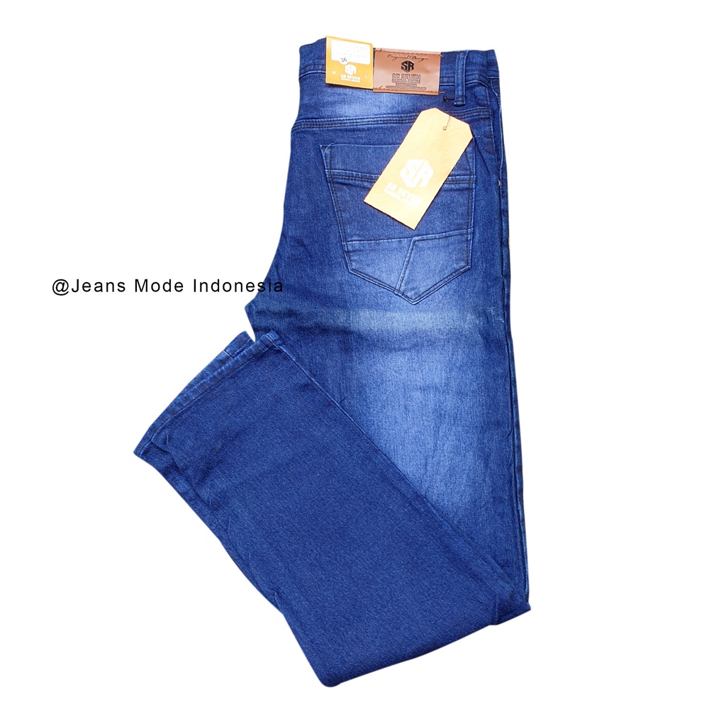 SR SEVEN JEANS PANJANG PRIA ORIGINAL PENSIL STREACH TERBARU BIRU PREMIUM JINS