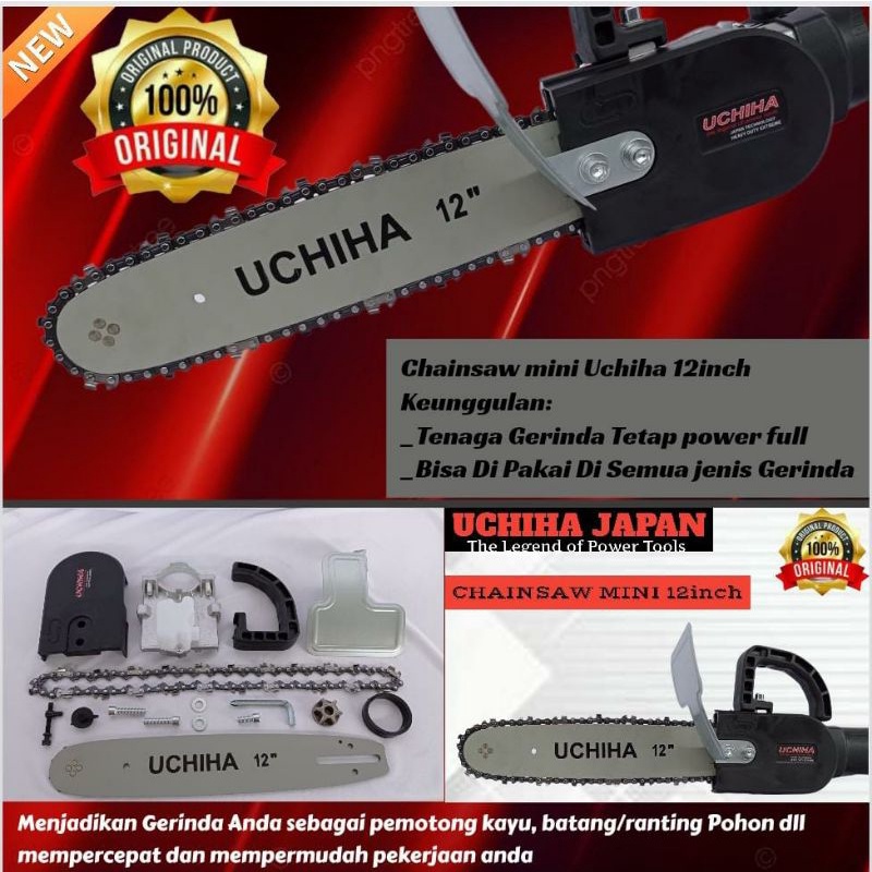 mesin chainsaw mini 12in gergaji pemotong kayu HYUGA by UCHIHA tool komplit